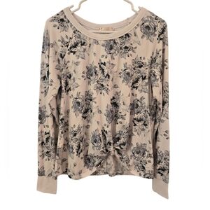 ALTAR'D STATE LONG SLEEVE KNOTTED FLORAL TOP. SIZE MEDIUM.